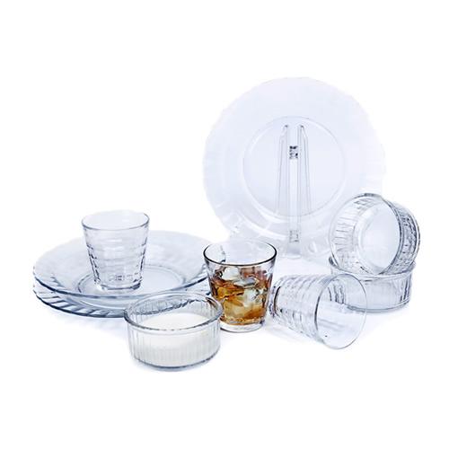 法国duralex多莱斯钢化玻璃餐具9件水杯饭碗深浅盘3人份原装进口